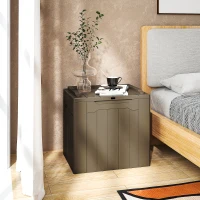 HOMCOM 107 L Plastic Storage Chest with Lid - Dark Brown(m-10)