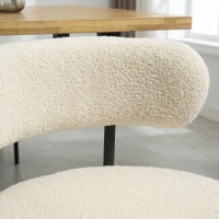HOMCOM Set 2 Scaune de Dining Moderne din Tesătură Sherpa, Bej(m-8)