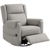 HOMCOM Poltrona Relax Reclinável Elétrica Giratória e Basculante com Apoio para os Pés Ajustável Controlo Remoto 86x89x99 cm Cinzento Claro(m-1)