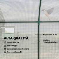 Outsunny Serra Tunnel da Giardino per Piante e Orto, Serra da Balcone con 2 Porte Avvolgibili e 4 Finestre, 3x1x2m(m-4)