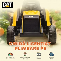 AIYAPLAY Mașină Electrică pentru Copii 3-6 Ani Brand Oficial CAT 12V, Conducere Manuală și cu Telecomandă, Galben(m-4)