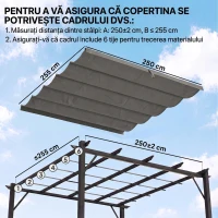 Outsunny Tettuccio di Ricambio per Gazebo 3x3 m con 10 Fori di Drenaggio Grigio(m-4)