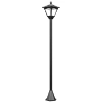 Luminaire extérieur lampadaire sur pied solaire lampadaire lanterne classique LED 30 Lm dim. 15L x 15l x 120H cm noir(m-12)