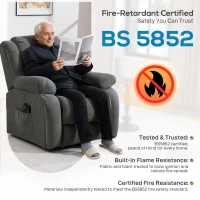 HOMCOM Recliner Armchair Lift Chair, Electric Recliner Chair with Vibration Massage and Heat, Wide Seat, USB Port, Grey(m-9)