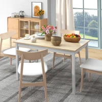 HOMCOM Masă de Bucătărie pentru 4 Persoane cu Picioare Antialunecare, din Lemn de Pin, 120x75x75 cm(m-6)