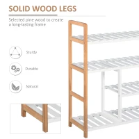 HOMCOM 4 Tier Shoe Racks Storage Stand Shelf Organizer Wood Frame 78 x 68 x 26 cm Hallway Furniture(m-6)