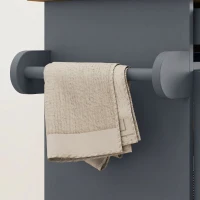 HOMCOM Carucior de bucătărie din lemn cu sertar, suport pentru condimente și dulap, 109x40x89 cm, gri și culoare lemn(m-8)
