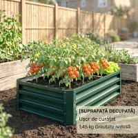 Outsunny Strat de Grădină Ridicat fără Bază, cu Strat Impermeabil, din Oțel Zincat, 120x60x30,5 cm, Verde(m-8)