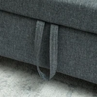 HOMCOM Divano 2 Posti con Spazio Portaoggetti e Cuscini, in Tessuto Effetto Lino e Legno, 135x72x84 cm, Grigio Scuro(m-9)