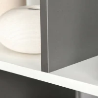 HOMCOM Bibliotecă cu 8 Rafturi pentru Sufragerie și Dormitor, din Lemn, 100x24x124 cm, Gri Închis(m-9)