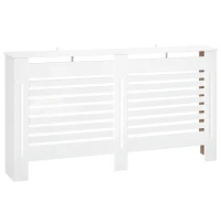 HOMCOM Masca pentru calorifer cu lamele și raft pentru depozitare, din lemn, 172x19x81 cm, Alb(m-11)