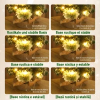 HOMCOM Pom de Crăciun Mic Înalt 60 cm cu 35 Lumini LED Albe, 64 Crengi Ignifuge cu Conuri, Verde(m-7)