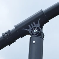 Outsunny 3m LED Light Overhanging Parasol - Green(m-9)