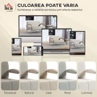 HOMCOM, Canapea 2 Locuri Modernă, cu șezut spațios, Chenille, 120x73x76 cm, Bej(m-7)