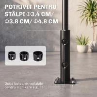 Outsunny Suport pentru Umbrelă de Terasă, Bază pentru Umbrelă pentru Patio, Ponton, Grădină și Curte, Negru(m-5)