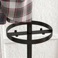 HOMCOM Cuier de Podea cu Suport pentru Umbrele și 8 Cârlige Metalice Ø34 x 177cm, Negru(m-9)