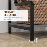 HOMCOM, Raft pentru Imprimantă, cu 3 Niveluri, PAL, Oțel, 55cm x 40cm x 77cm, Negru(m-6)