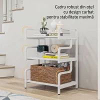 Homcom Rafturi Depozitare – 3 Niveluri, Metal Stil Industrial(m-5)