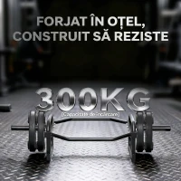 SPORTNOW Bară Olimpică Hexagonală 5 Cm, Capacitate 300 Kg, Încărcare Ușoară, pentru Bancă, Îndreptări, Ridicări din Umeri, Genuflexiuni și Mersul Fermierului(m-4)