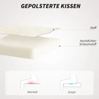 HOMCOM Bürostuhl mit Stoffbezug in Schneeflanelloptik, Schminkstuhl mit gewölbter Rückenlehne, für Schlafzimmer, Beige(m-5)
