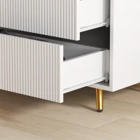HOMCOM Elegant Four-Drawer Bedside Table - White(m-9)