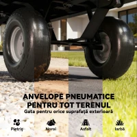 Outsunny Cărărușă de Grădină din Oțel 114L cu Sac pentru Depozitare și Pereți Detașabili, 105x51x54 cm, Negru(m-8)