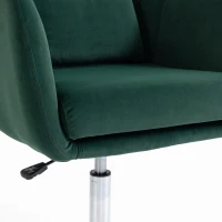 HOMCOM Retro Velvet Swivel Tub Chair with Steel Frame, Cushion Seat, Dark Green(m-11)