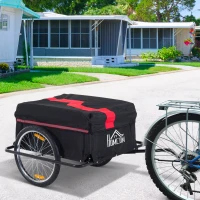 HOMCOM Fahrradanhänger Klappbar Lastenanhänger mit Kupplung,Transportwagen bis 40 kg belastbar, Transportanhänger Anhänger für Fahrrad Handwagen 140 x 88 x 60 cm(m-2)
