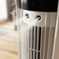 HOMCOM Ventilateur de table colonne avec brumisateur, ventilateur de bureau 3 vitesses, oscillation 90°, blanc(m-14)