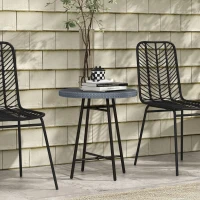 Outsunny Masuta de cafea pentru exterior din lemn plastifiat, Gri(m-10)
