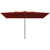 Outsunny Großer Sonnensschirm, höhenverstellbar, neigbar, 150x295x170-214 cm, Weinrot(m-11)
