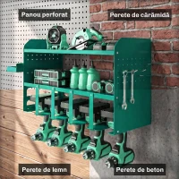 Outsunny Suport pentru Unelte, Suport pentru 5 Burghie Electrice cu Tavă Laterală(m-7)