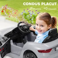 AIYAPLAY Mașină pentru Copii 12V Maserati Gran Turismo Folgore cu Telecomandă, Vârsta 3-5 Ani, Gri(m-7)
