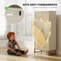 HOMCOM Armário de Cozinha com 2 Portas e 12 Compartimentos Design Moderno com 5 Prateleiras Ajustáveis Branco(m-7)