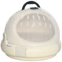PawHut Caixa de Transporte Ninho para Gato Casa para Gato Portátil Cesto Lavável Almofada Removível Bege(m-1)