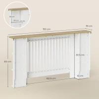 HOMCOM Cubre Radiadores con Estantes Cubreradiador de MDF Diseño Moderno de Listones para Salón Dormitorio 152x19x83 cm Blanco(m-3)