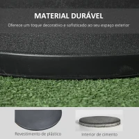Outsunny Base Redonda para Chapéu de Sol, 25 kg Suporte de Cimento para Postes Ø33 mm Ø38 mm, Ø48 mm Preto(m-4)
