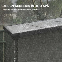 Outsunny Căsuță de Grădină din Plastic pentru Unelte cu Ferestre, Orificii de Aerisire și Încuietoare, 1.9x1.9 m, Gri Deschis(m-12)