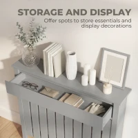 HOMCOM 93 x 88.5cm Rustic-Look Radiator Cover - Grey(m-4)