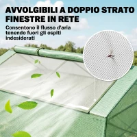 Outsunny Serra Piccola per Giardino e Balcone con Finestre e Copertura in PE, 180x90x70cm, Verde(m-5)
