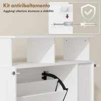 HOMCOM Scarpiera Stretto con Divisori Regolabili, Bianco(m-9)
