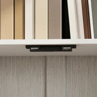HOMCOM Bibliotecă modernă cu 5 rafturi și dulap cu 2 uși din lemn, 60x23.8x179.2 cm, alb(m-9)