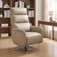 HOMCOM Fotoliu Electric Reclinabil și Rotativ cu Suport pentru Picioare, USB, Maro(m-8)