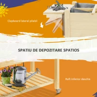 Outsunny Jardiniera din lemn pentru gradina, 123x54x74cm, maro(m-7)
