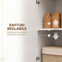 HOMCOM Bufet Modern Joș cu Uși cu Amortizor și Deschidere prin Apăsare, Polițe Reglabile, Alb(m-6)