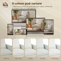 HOMCOM Poltrona da Salotto Imbottita in Tessuto Effetto Lino con Cuscino Lombare, Bianco(m-7)
