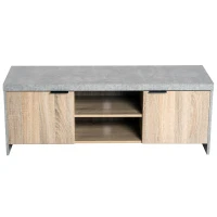 HOMCOM TV Stand for TV up to 55", 2 Doors TV Cabinet with Open Shelves, TV Unit TV Table for Living Room Bedroom Entertainment Room, 120L x 40W x 44H, Grey(m-6)