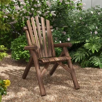 Outsunny Gartenstuhl, Outdoor Hochlehner, bis 113 kg, wetterfest, Verkohlt(m-10)