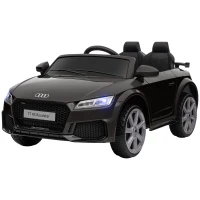 HOMCOM Mașină electrică pentru copii 3-5 ani AUDI TT cu telecomandă, uși care se deschid și faruri LED, negru(m-12)