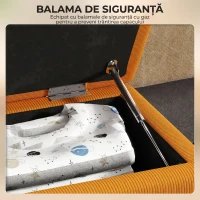 HOMCOM Bancă pentru capătul patului din poliester și lemn pentru dormitor și hol, 95x38x45 cm, portocaliu(m-7)